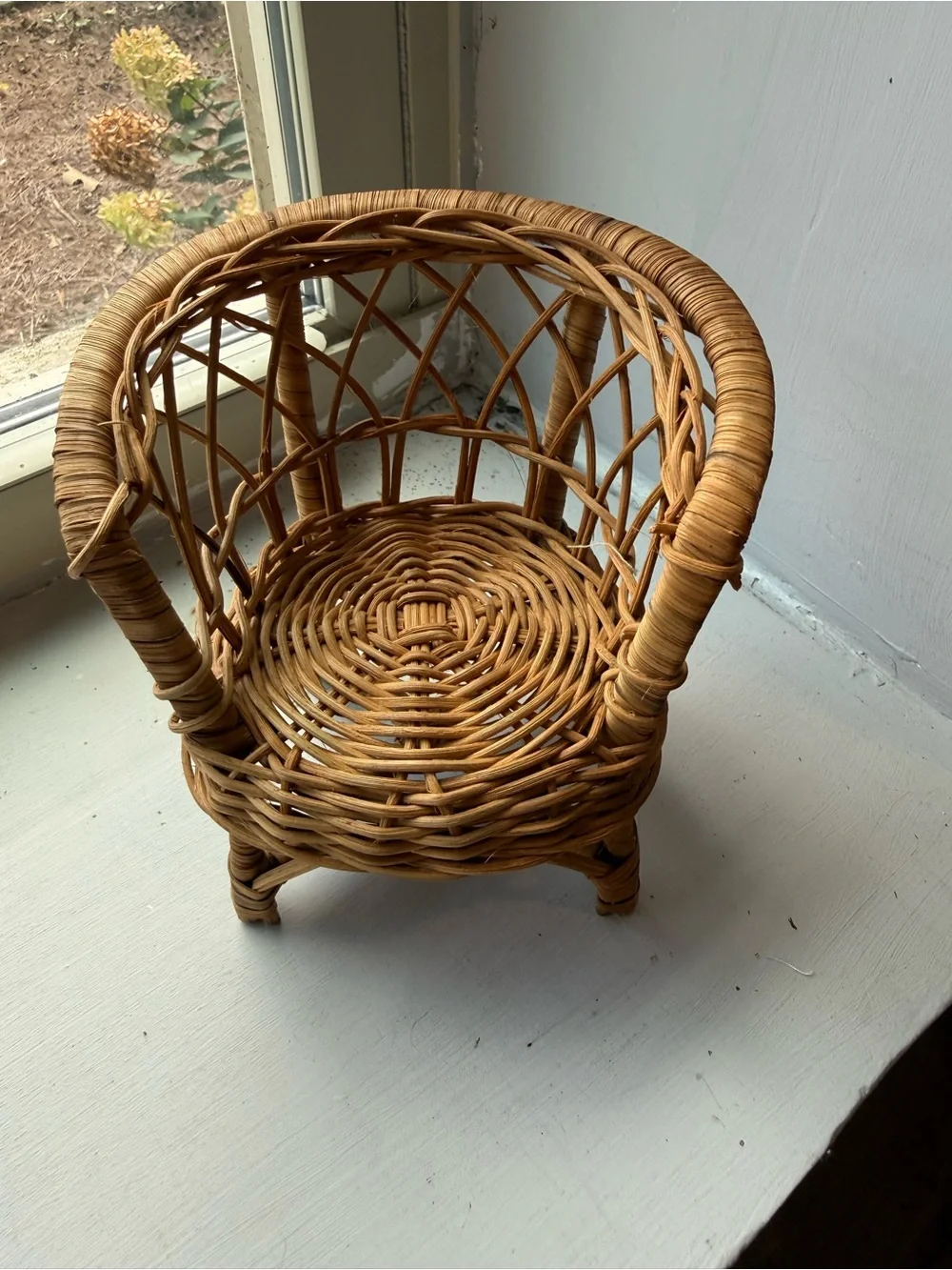 Natural Wicker Accent Mini Chair - Tan Rattan Home Accent